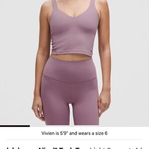 Lululemon Athletica lavender lux align tank a/b cup